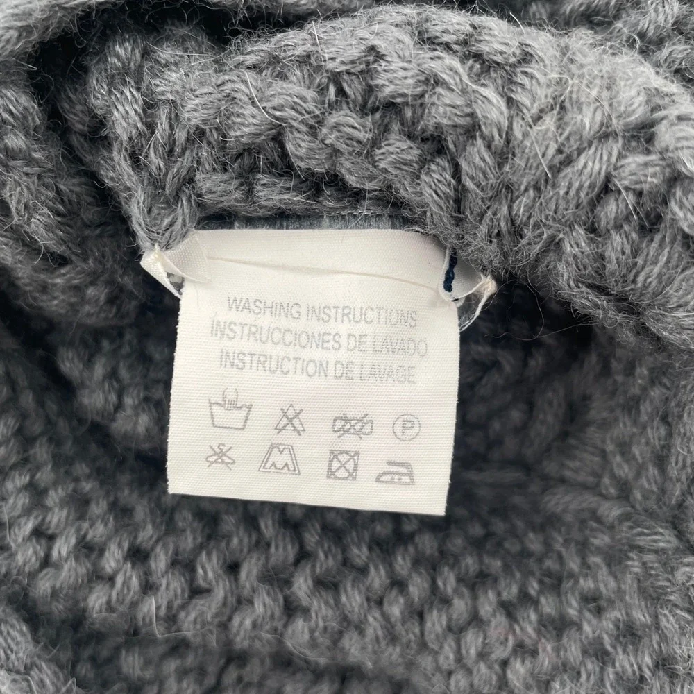 Glama Neck Warmer Unisex OS Charcoal Grey 100% Baby Llama‎ Knit Cowl Scarf NWT